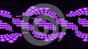 360 VR Purple disco nightclub dance floor wall light grid background vj loop