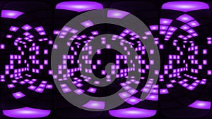 360 VR Purple disco nightclub dance floor wall light grid background vj loop