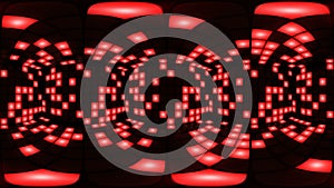 360 VR Red disco nightclub dance floor wall light grid background vj loop