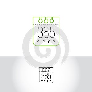 365 days vector logo. Calendar emblem.. Seasons label