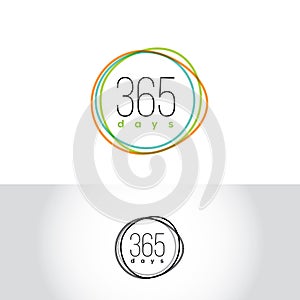 365 days vector logo. Calendar emblem.. Seasons label