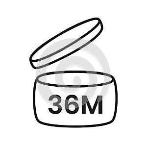 36m period after open pao icon sign flat style design vector illustration.