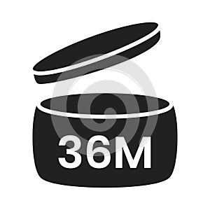36m period after open pao icon sign flat style design vector illustration.