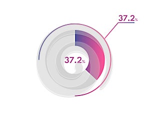 37.2 Percentage circle diagrams Infographics vector, circle diagram business illustration, Designing the 37.2 Segment in the Pie