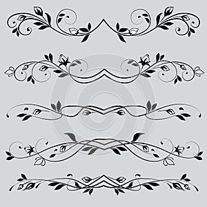 377 curls, vector illustration, isolate on gray background