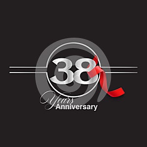 38 Year Anniversary celebration Vector Template Design Illustration