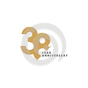 38 Year Anniversary Vector Template Design Illustration