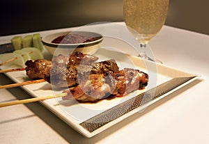A 380 Inflight Service from Singapore Airlines: Satay Chop Sticks