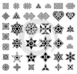 39 Celtic style knots collection, vector illustration