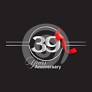 39 Year Anniversary celebration Vector Template Design Illustration