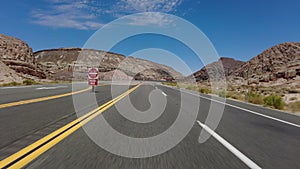 395 Scenic Byway Northbound 2 Red Rock Canyon to Ridgecrest 01 Front View MultiCam Driving Plate Sierra Nevada Mts California