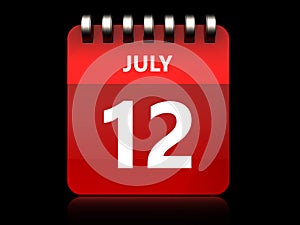 3d 12 july calendar