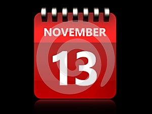 3d 13 november calendar