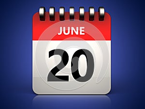 3d 20 june calendar