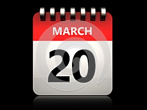 3d 20 march calendar