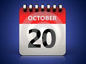 3d 20 october calendar