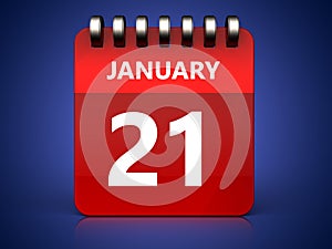 3d 21 january calendar