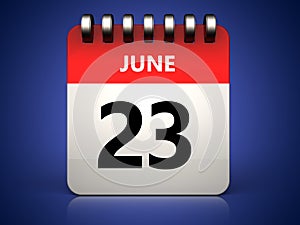 3d 23 june calendar