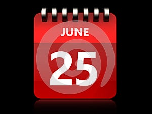 3d 25 june calendar