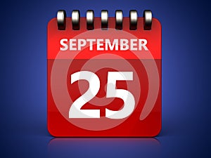 3d 25 september calendar