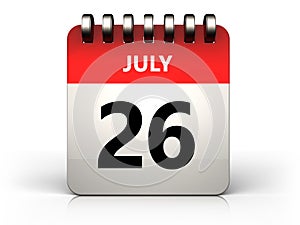 3d 26 july calendar