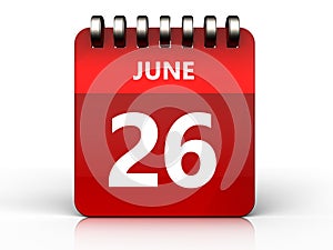 3d 26 june calendar