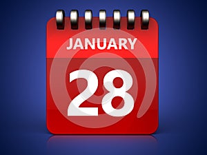 3d 28 january calendar