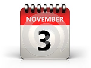 3d 3 november calendar