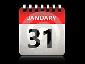 3d 31 january calendar