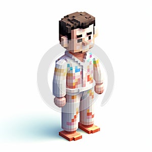 3d 8 Bit Pixel Cartoon Of Harper In Pajamas