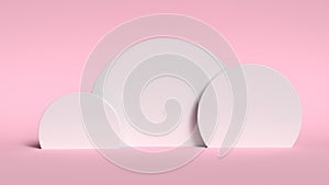 3d abstract background render. Pink platform for product display. Interior podium place. Blank decoration template for