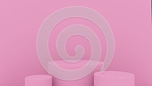 3d abstract background render. Pink platform for product display. Interior podium place. Blank decoration template for