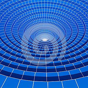 3d abstract blue wired circle background