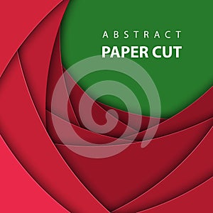 3D abstract Christmas paper art style, design layout for business presentations, flyers, posters, prints, decoration, cards, broch