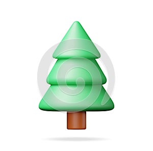 3D Abstract Christmas Tree Isolated