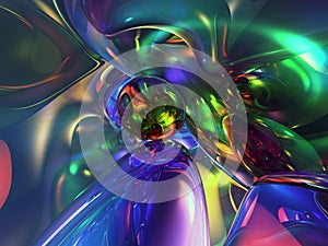 3D Abstract Colorful Glassy Wallpaper Background