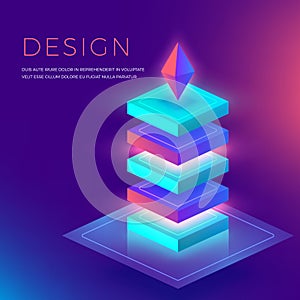 3d abstract colorful shapes for background, presentation