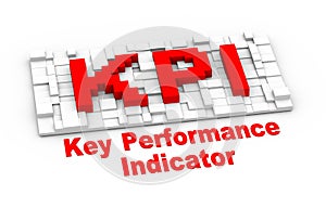 3d abstract cube design of kpi