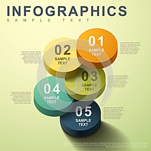 3d abstract cylinder infographics