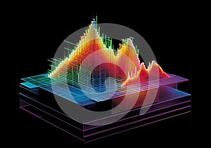 3d Abstract Data Visualization background