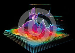 3d Abstract Data Visualization background