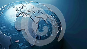 3D abstract digital earth global communications concept