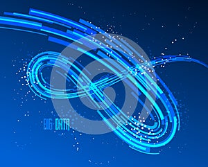 3D abstract dynamic lines in motion vector background, technology or science theme abstraction design element, futuristic template