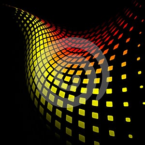 3d abstract dynamic yellow and red background