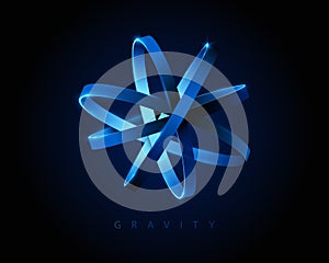 3d abstract geometric Gravity sign icon. Vector illustration