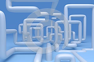 3D abstract illustration of pipelines