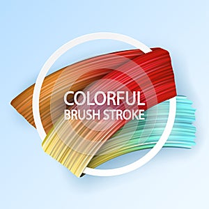 3d abstract paint brush stroke. Colorful modern background