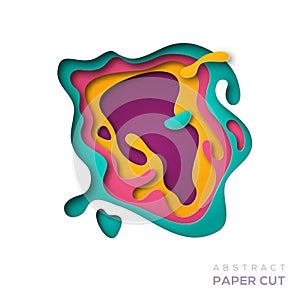 3D abstract paper cut shapes