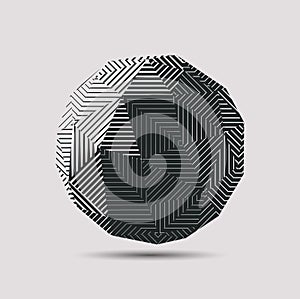 3d abstract polygonal ball