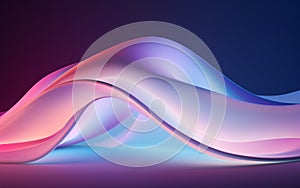 3D abstract shapes with flowing neon hues.